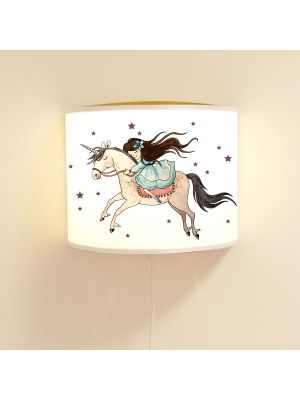 Leseschlummerlampe Kinderlampe Pferd mit Kornblume und Punkte ls74 