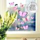 Fensterbild Schmetterlinge rosa wiederverwendbar Fensterbilder Fensterdeko Frühling bf55