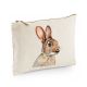 Canvas Pouch Tasche mit süßen Hasen Kaninchen Waschtasche Kulturbeutel bedruckt cl23