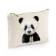 Canvas Pouch Tasche mit Pandabär Panda Waschtasche Kulturbeutel individuell bedruckt cl33