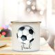 Emaille Becher Tasse Fußball Geschenk für Fußballer & Fußballerin mit Name eb198