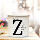 Emaille Becher Kaffeebecher mit Buchstabe Z und Spruch Campingtasse Geschenk eb277