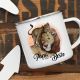 Emaille Becher Camping Tasse Löwe mit Junges & Spruch Papa Du bist der Beste Kaffeetasse Geschenk eb303
