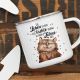 Emaille Becher Camping Tasse Katze Spruch lächle solange du Zähne hast Kaffeetasse Geschenk eb317