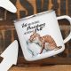 Emaille Becher Camping Tasse Katze & Kissen Spruch Beziehung mit Bett Kaffeetasse eb321