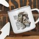 Emaille Becher Tasse Löwe Löwenkopf Stärke kommt von Überwindung Geschenk eb336
