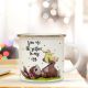 Emaille Becher Tasse Hase & Ente You are the yellow of my egg Geschenk eb350