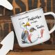 Emaille Becher Tasse Möwe Vogel Leben ohne Fischbrötchen Kaffeetasse eb382
