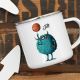 Emaillebecher Becher Tasse Monster Basketball & Wunschname Geschenk eb392