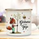 Emaille Becher Tasse Fuchs Hummel Gärtnern ist mein Yoga Kaffeetasse Geschenk eb435