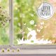 Fensterbild Fensterbilder Hase im Gras Schmetterlinge Blumen wiederverwendbar M2450