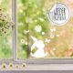 Fensterbild Fensterbilder Hase Häschen sitzend Schmetterlinge wiederverwendbar M2451