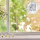 Fensterbild Fensterbilder Reh Hase Schmetterlinge Blumen wiederverwendbar M2457