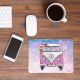 Mousepad mouse pad rosa Galaxie Bulli Bus mit Blumen & Name Mauspad mit Wunschnamen mp54