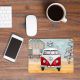 Mousepad mouse pad Mauspad roter Bulli Bus Surf Boards Surfbretter Name Wunschnamen mp55