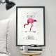 A3 Print Illustration Poster Plakat Vogel Flamingo mit Spruch 