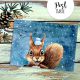 A6 Weihnachtskarte Postkarte Print Eichhörnchen mit Schnee Grußkarte Karte pk209