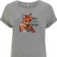 T-Shirt Fuchs Fuchsmama Junges Spruch Mama steht über Königin shirt Grau bedruckt s12