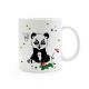 Tasse Pandabär mit Blumen Punkte und Spruch weil du toll bist ts312
