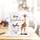 Tasse Giraffe Kaffeebecher mit Spruch, Datum und Namen 