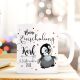 Tasse Pinguin Kaffeebecher mit Spruch, Datum und Namen 